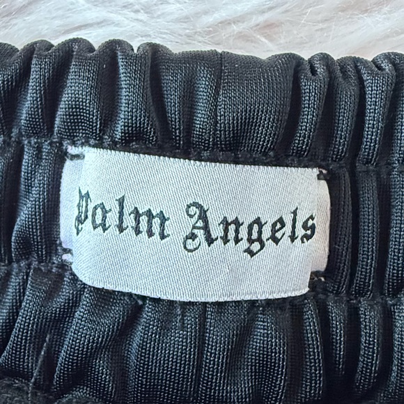 EUC RARE Palm Angels Venice SRL Black Track Pants With Pink and Green Flames - Picture 6 of 8